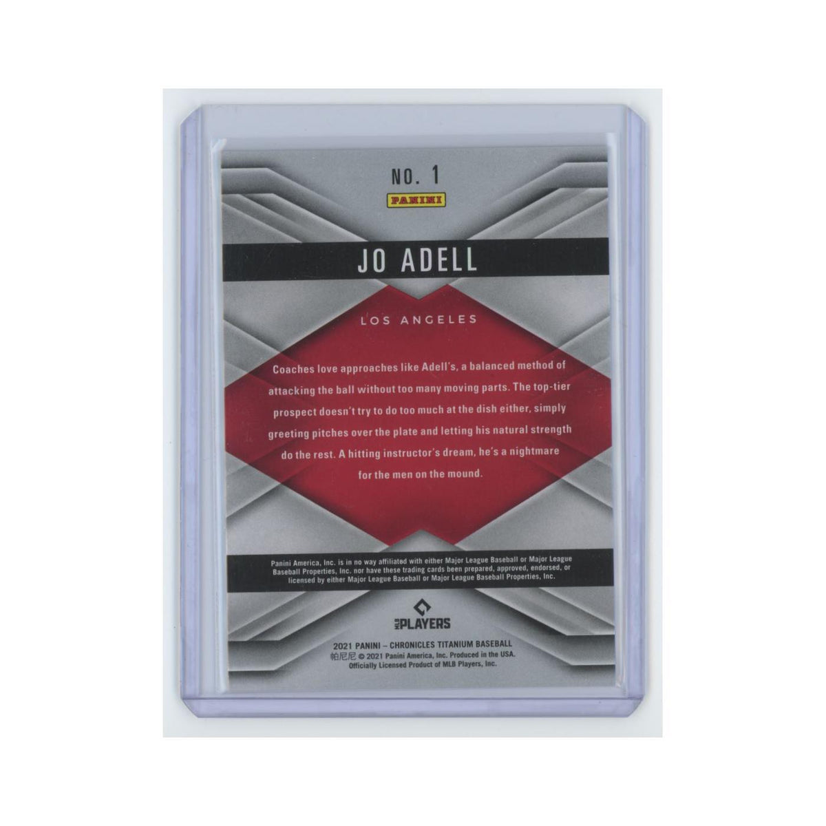 Jo Adell Rookie 2021 Panini Chronicles Titanium #1 Los Angeles Angels NM