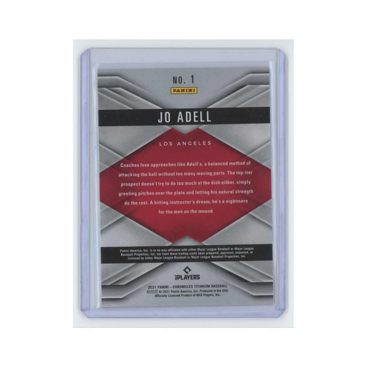 Jo Adell Rookie 2021 Panini Chronicles Titanium #1 Los Angeles Angels NM