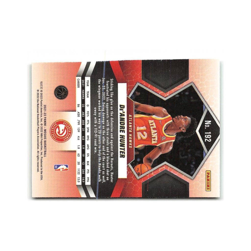 De'Andre Hunter 2022 Panini Mosaic #192 Atlanta Hawks Basketball Card NM