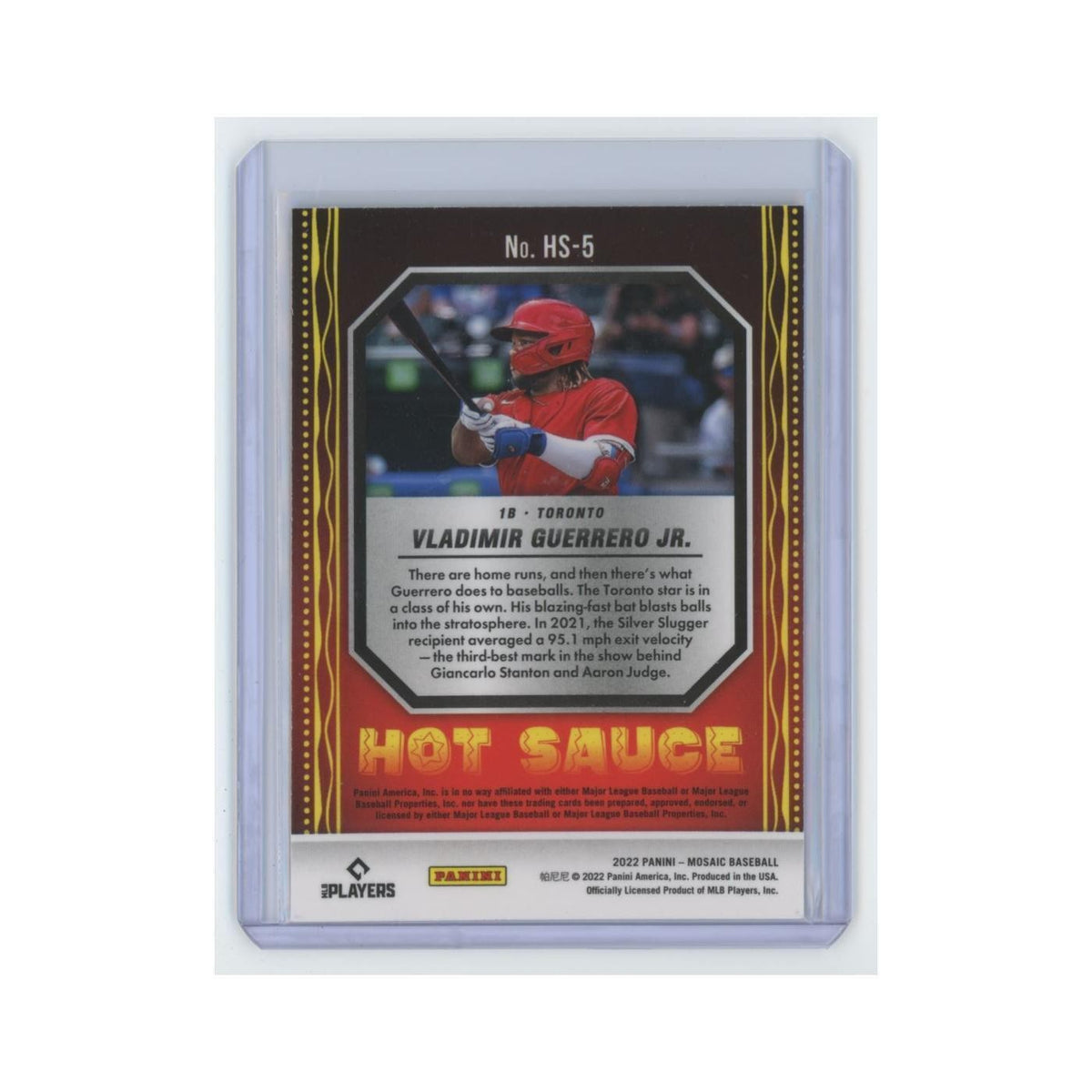 Vladimir Guerrero Jr. 2022 Panini Mosaic Hot Sauce #HS-5 Toronto Blue Jays NM