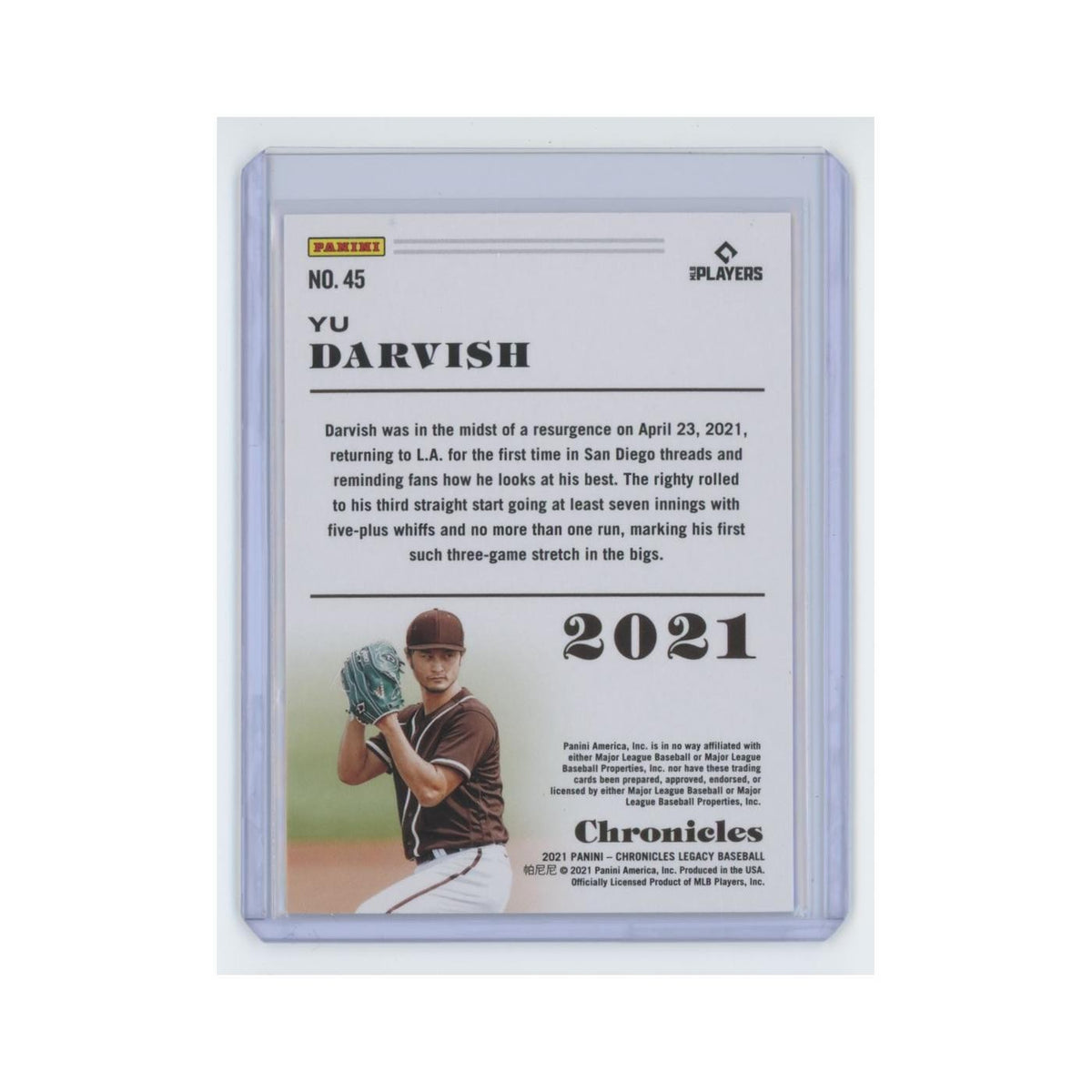 Yu Darvish 2021 Panini Chronicles Legacy #45 San Diego Padres Baseball Card NM