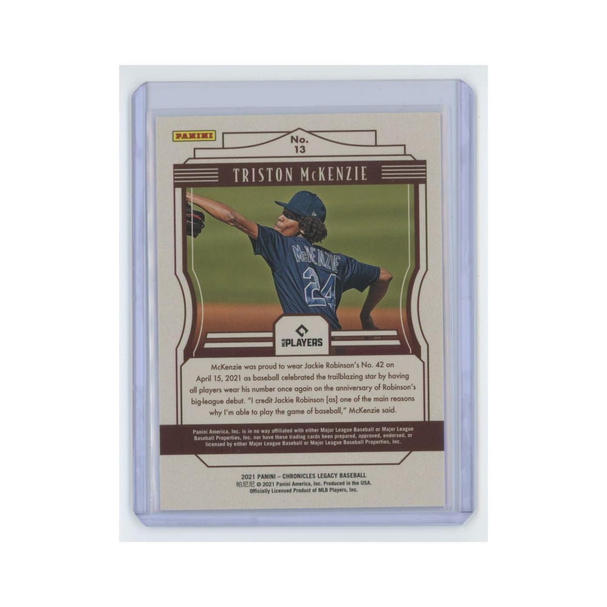 Triston McKenzie Rookie 2021 Panini Chronicles Legacy #13 Cleveland Indians NM