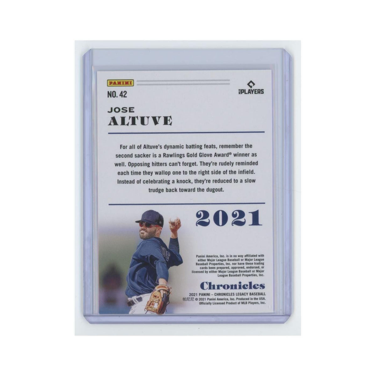 Jose Altuve 2021 Panini Chronicles Legacy #42 Houston Astros Baseball Card NM