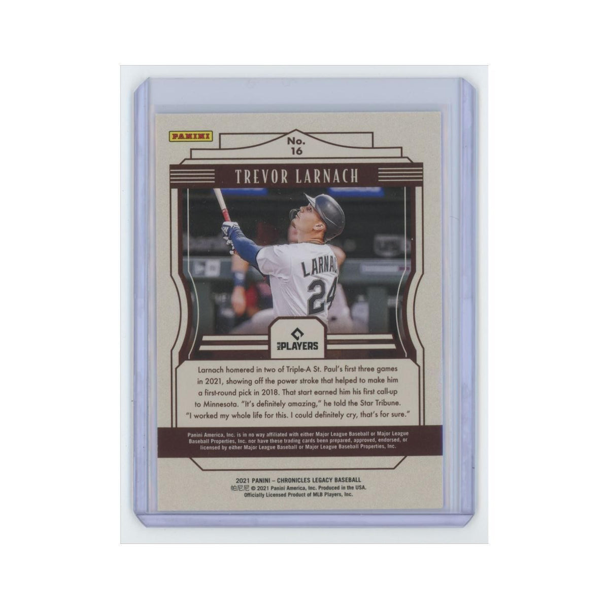 Trevor Larnach Rookie 2021 Panini Chronicles Legacy #16 Minnesota Twins NM