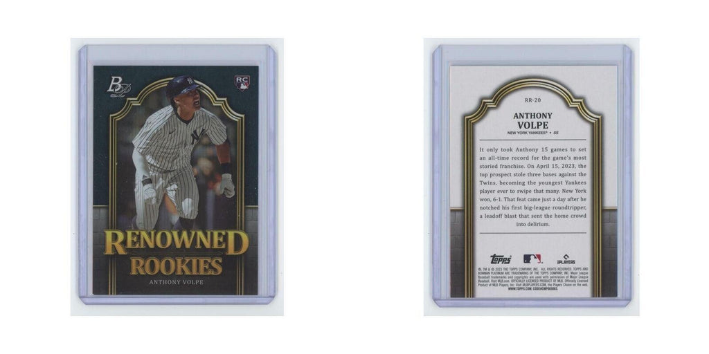 Anthony Volpe Rookie 2023 Bowman Platinum Renowned Rookies #RR-20 Yankees NM