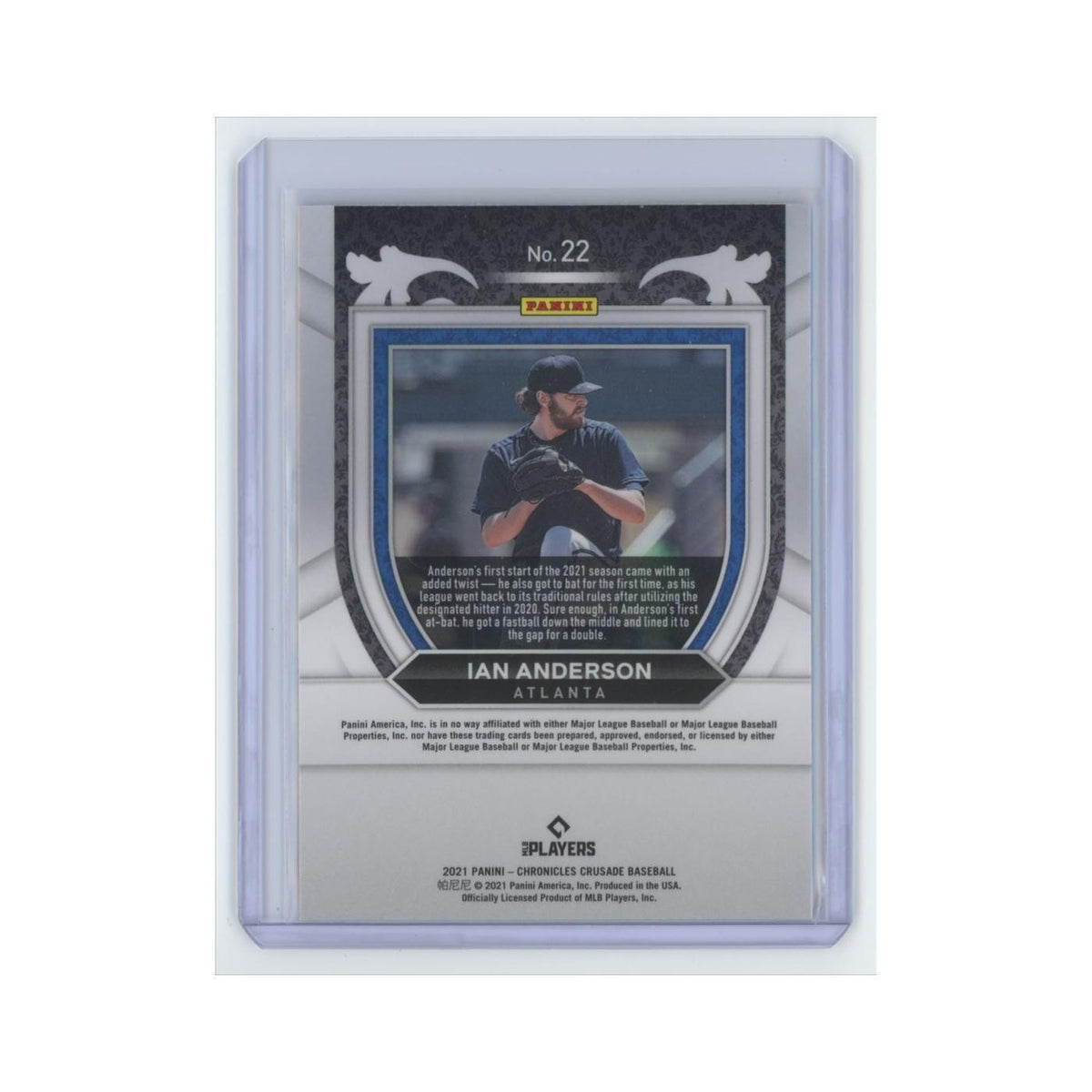 Ian Anderson Rookie 2021 Panini Chronicles Crusade #22 Atlanta Braves NM
