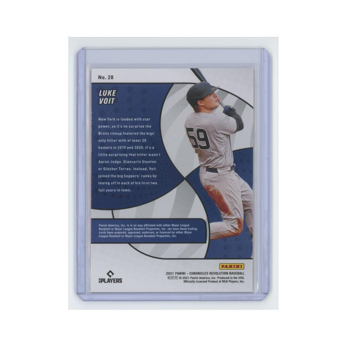 Luke Voit 2021 Panini Chronicles Revolution #28 New York Yankees NM