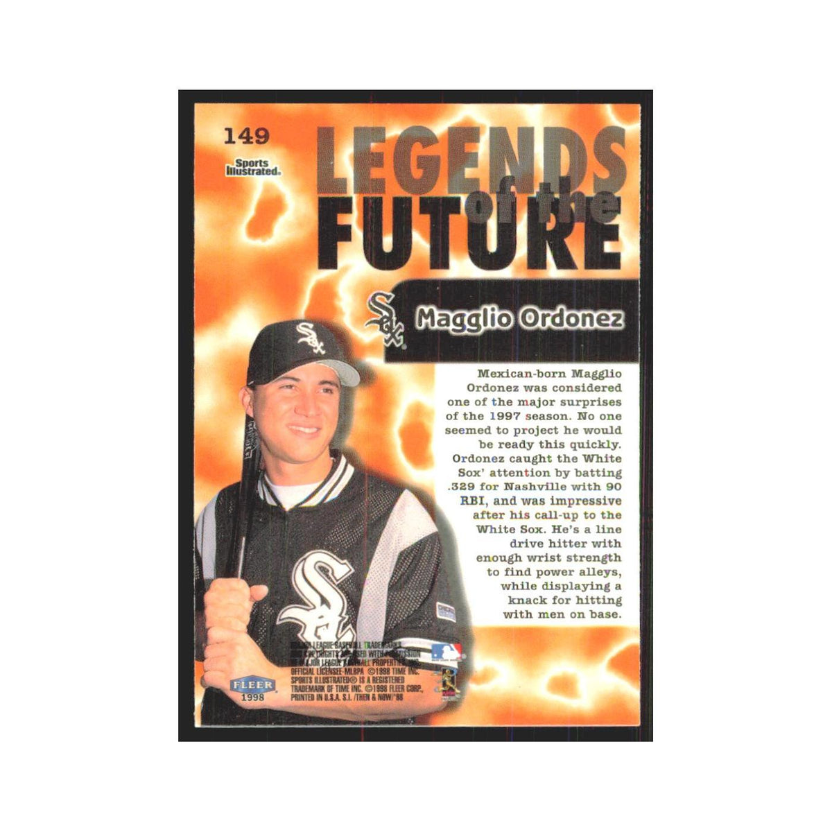 1998 Fleer Legends Of Today Magglio Ordonez White Sox #149