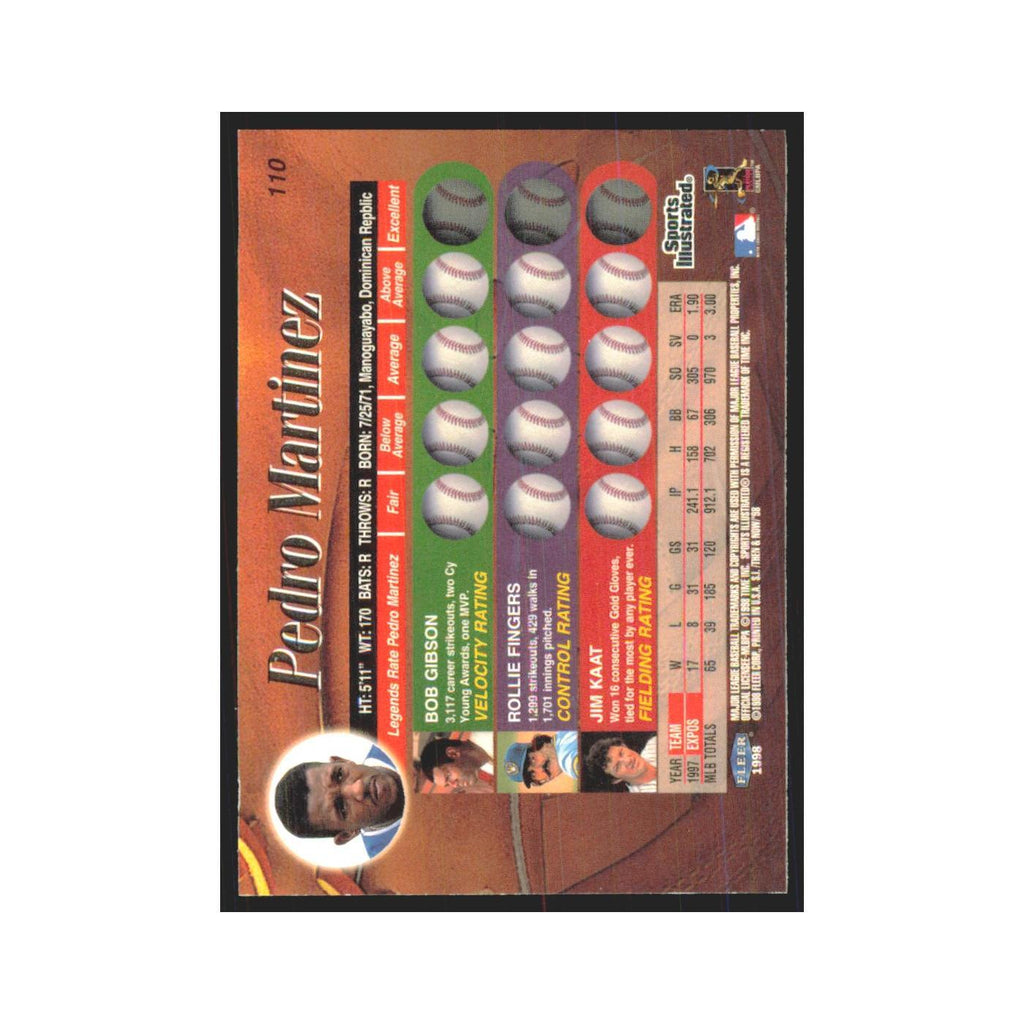 1998 Fleer Legends Of Today Pedro Martinez Red Sox #110
