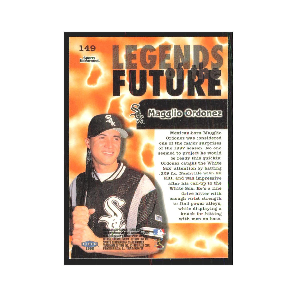 1998 Fleer Legends Of Today Magglio Ordonez White Sox #149