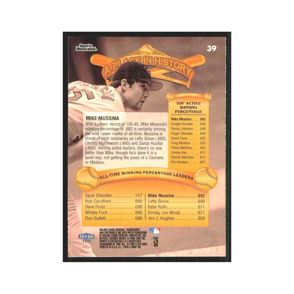 1998 Fleer Legends Of Today Pedro Martinez Red Sox #39