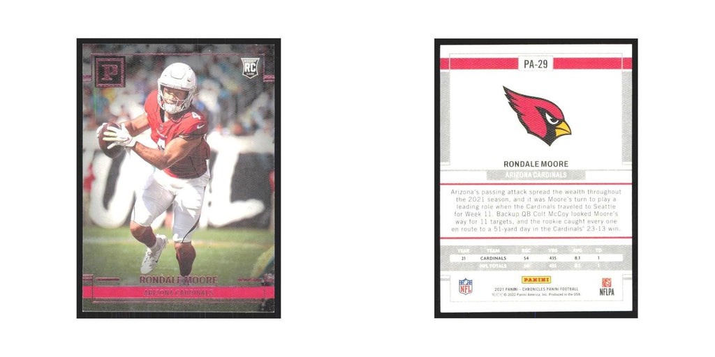 2021 Panini Chronicles Pink Rondale Moore RC Cardinals #PA-29