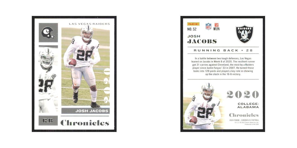 2020 Panini Chronicles Josh Jacobs Raiders #52