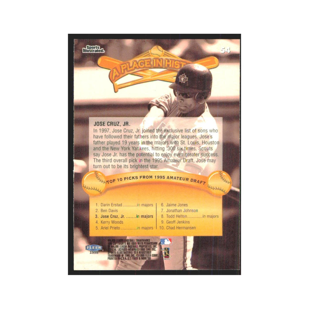 1998 Fleer Legends of Today Jose Cruz Jr. Blue Jays #54