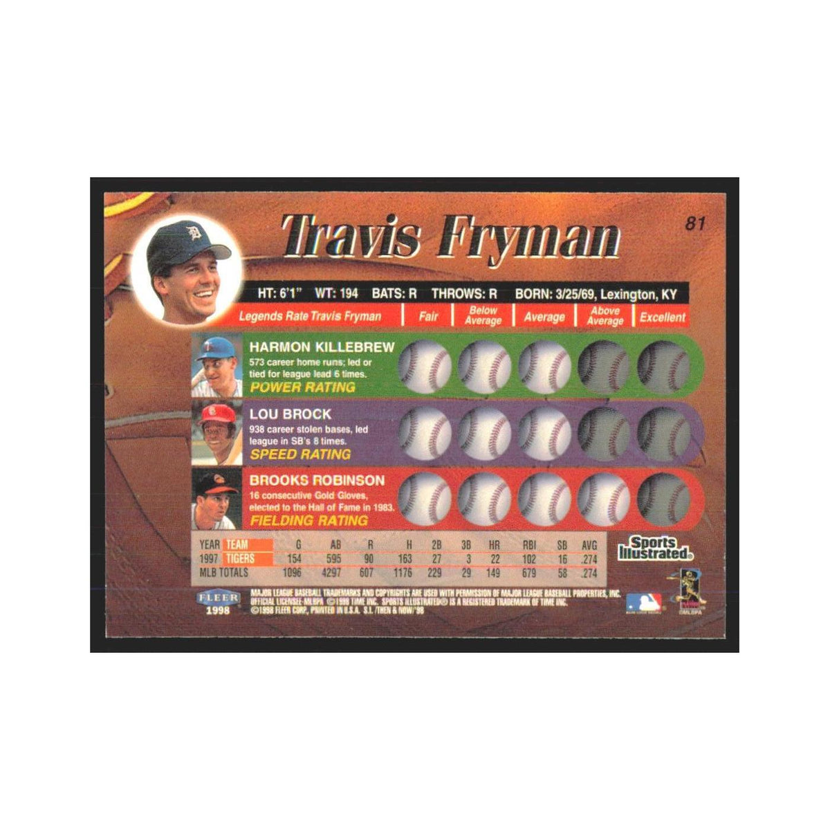 1998 Fleer Legends of Today Travis Fryman Tigers #81