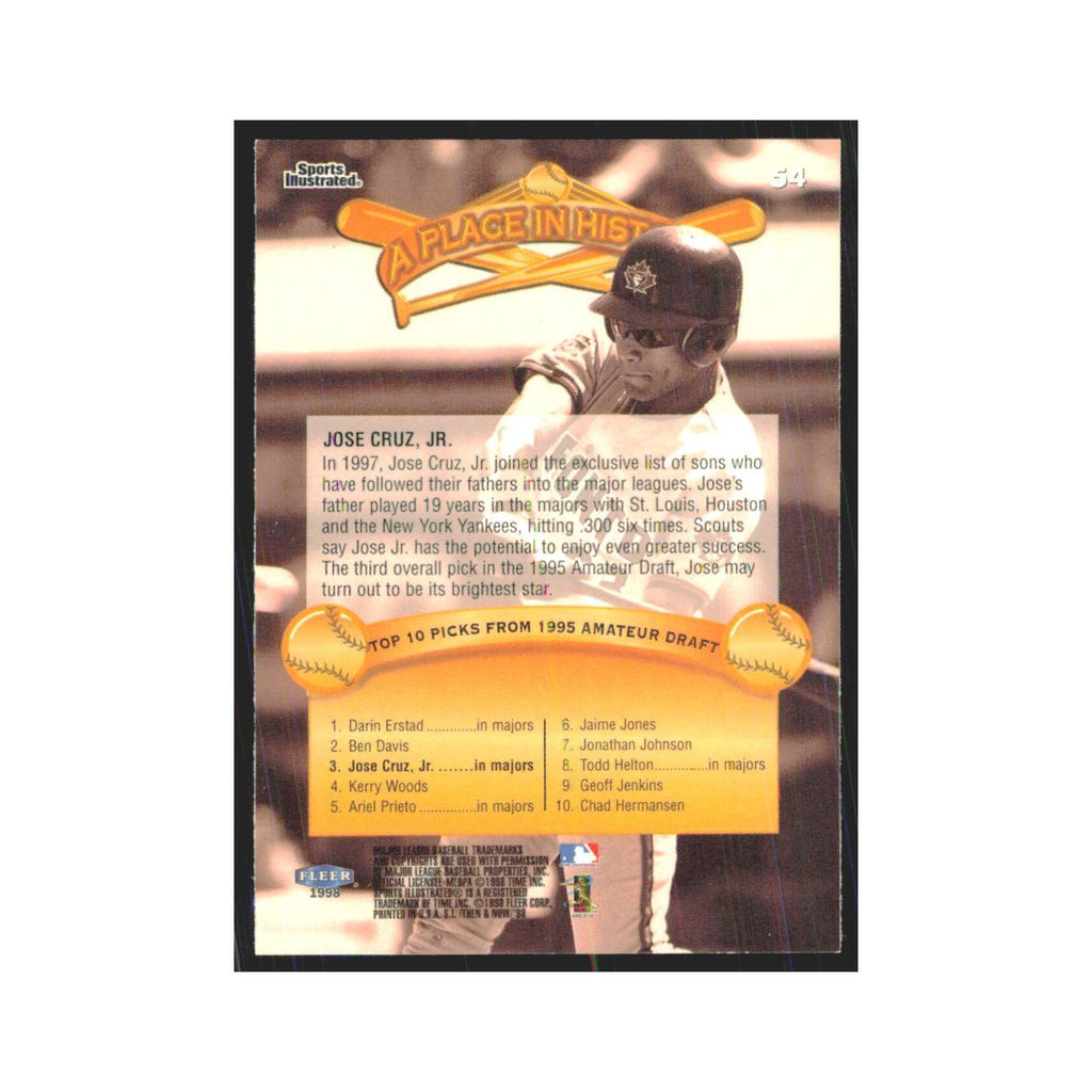 1998 Fleer Legends of Today Jose Cruz Jr. Blue Jays #54
