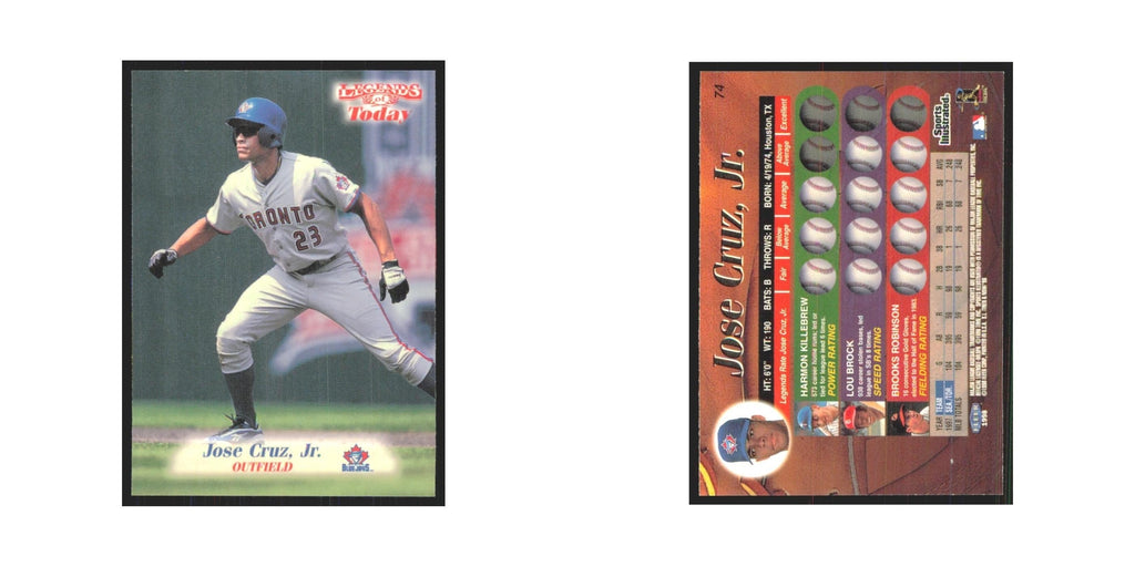 1998 Fleer Legends of Today Jose Cruz Jr. Blue Jays #74