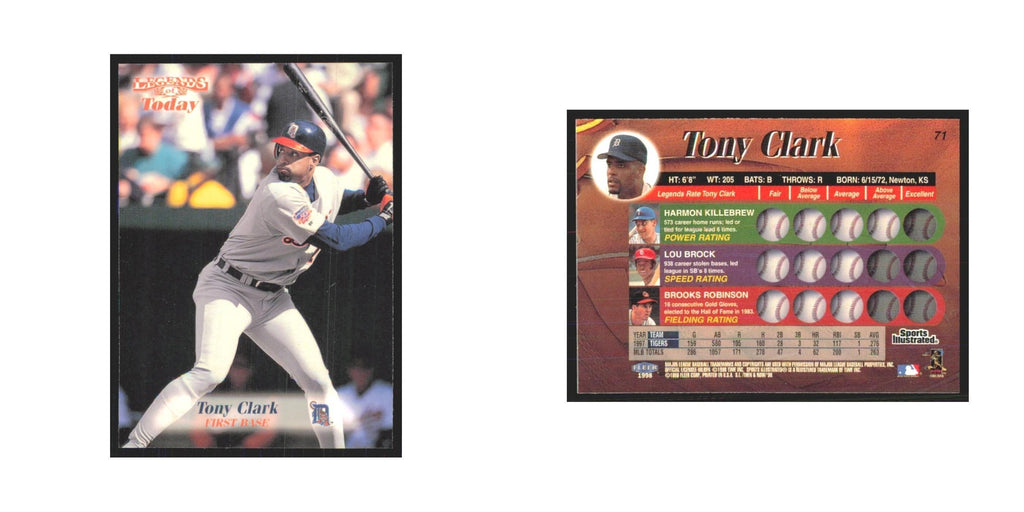 1998 Fleer Legends of Today Tony Clark Tigers #71