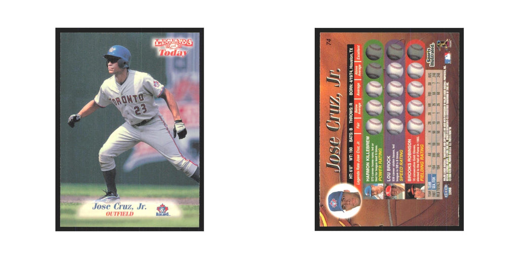 1998 Fleer Legends of Today Jose Cruz Jr. Blue Jays #74