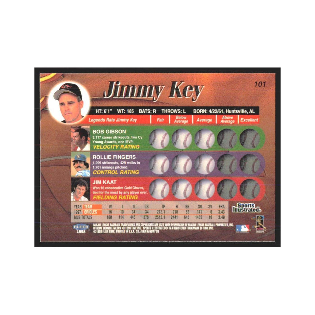 1998 Fleer Legends of Today Jimmy Key Orioles #101