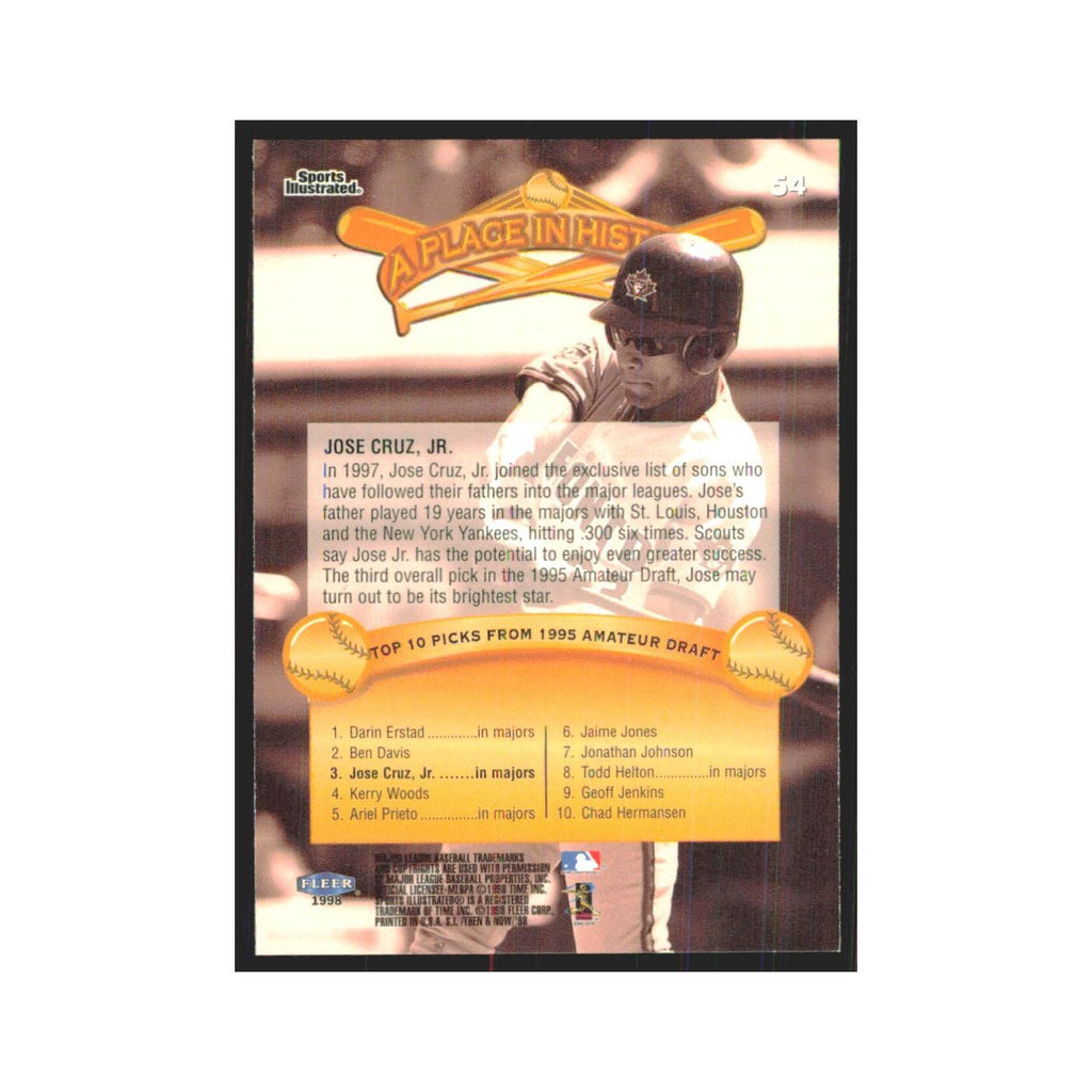 1998 Fleer Legends of Today Jose Cruz Jr. Blue Jays #54