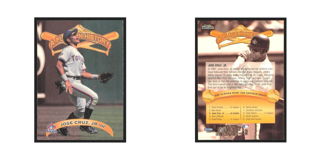 1998 Fleer Legends of Today Jose Cruz Jr. Blue Jays #54