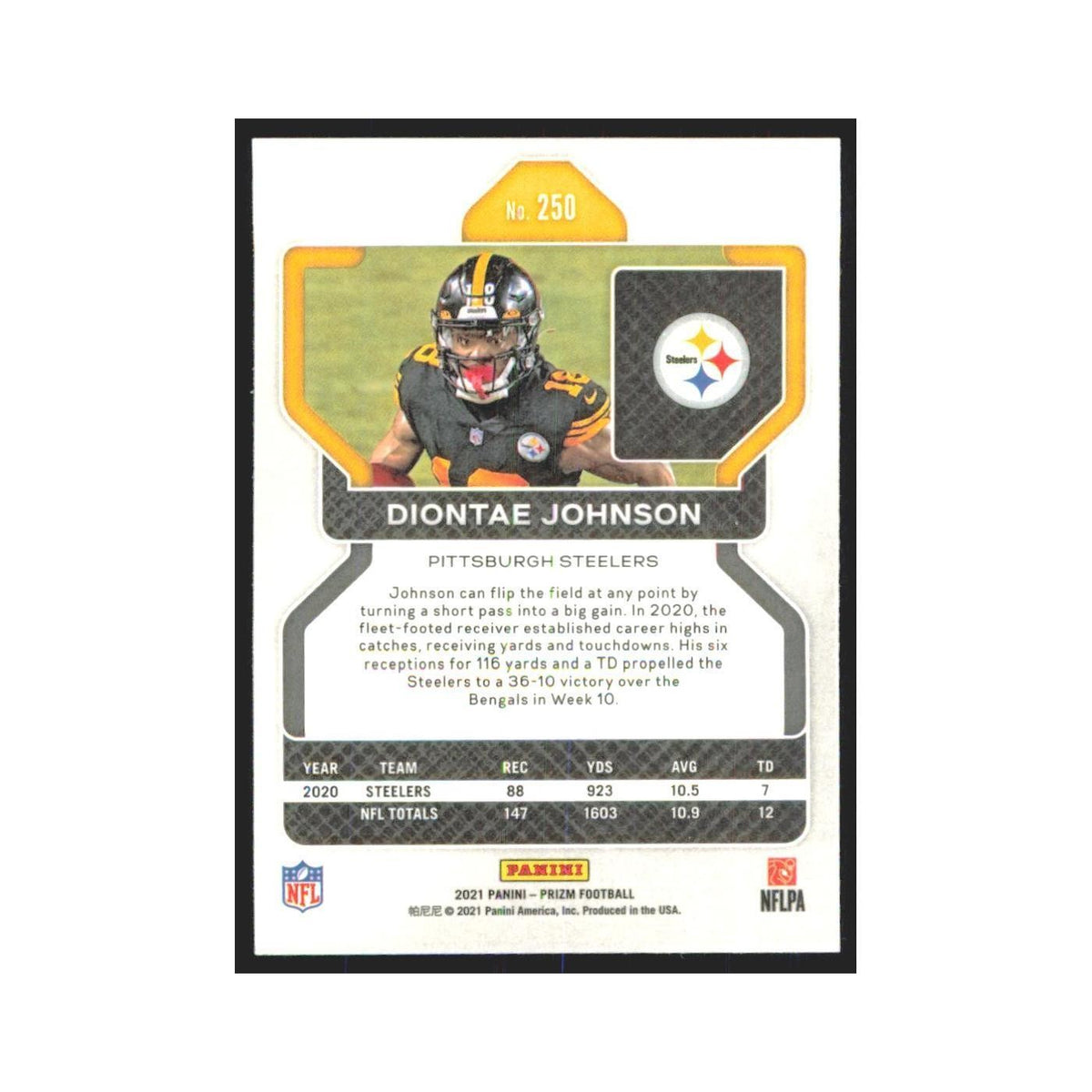 2021 Panini Prizm Diontae Johnson Steelers #250