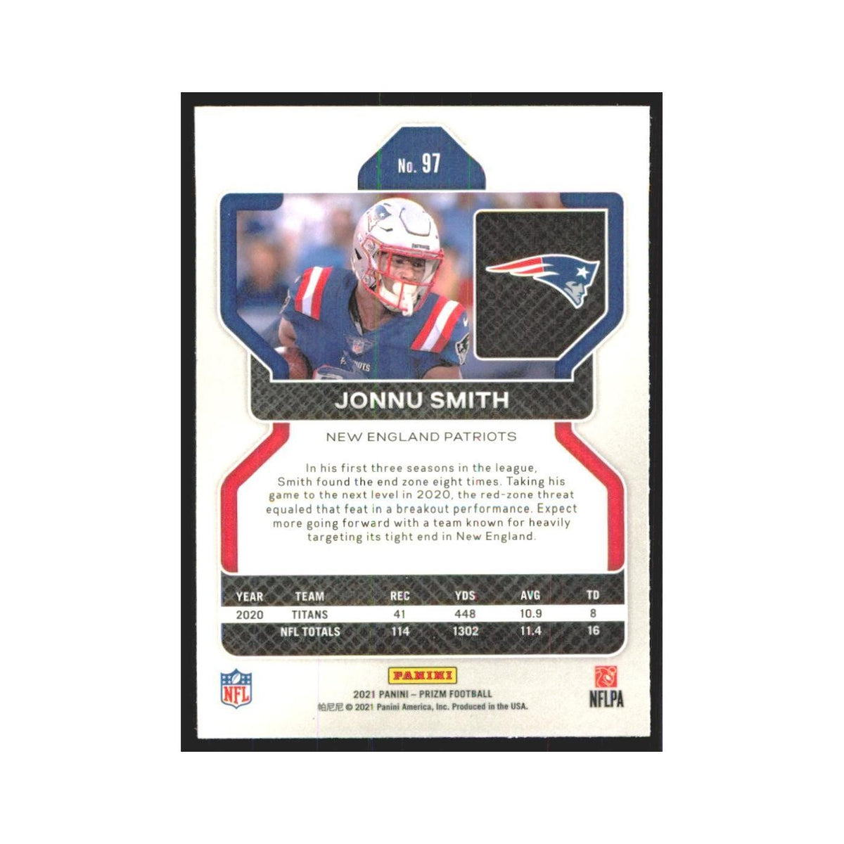 2021 Panini Prizm Jonnu Smith Patriots #97