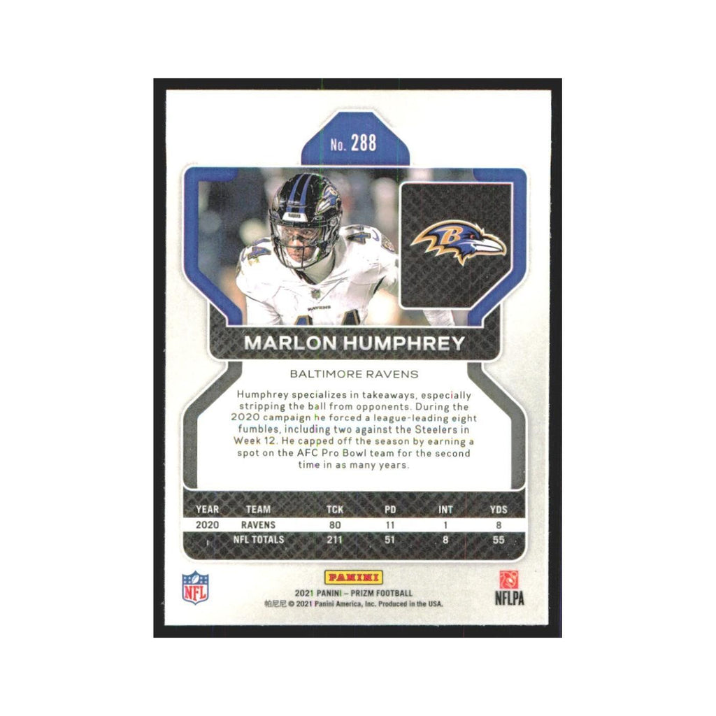 2021 Panini Prizm Marlon Humphrey Ravens #288