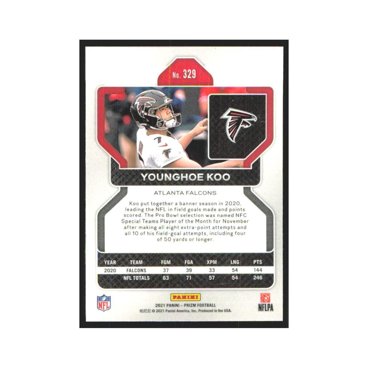 2021 Panini Prizm Younghoe Koo Falcons #329