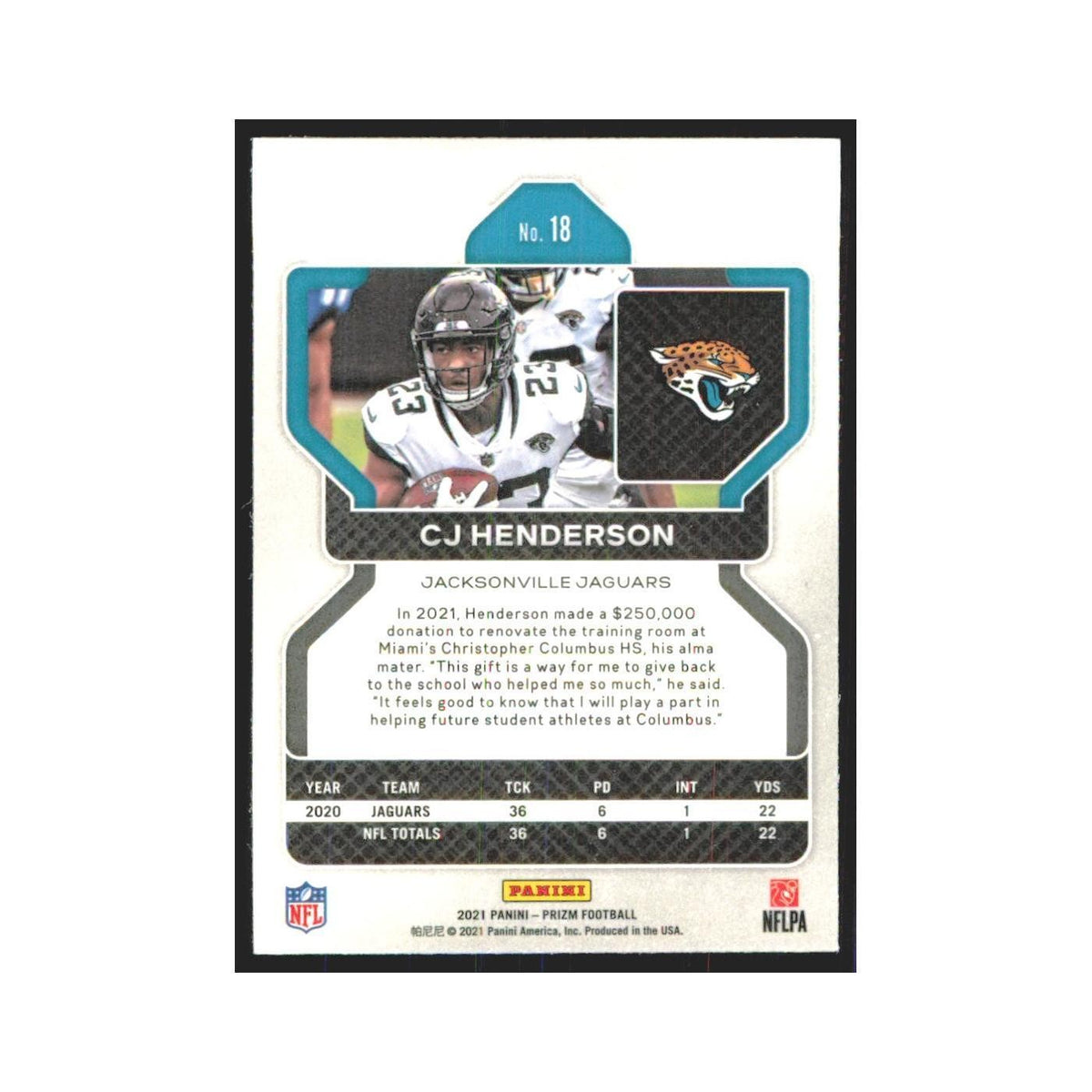 2021 Panini Prizm CJ Henderson Jaguars #18