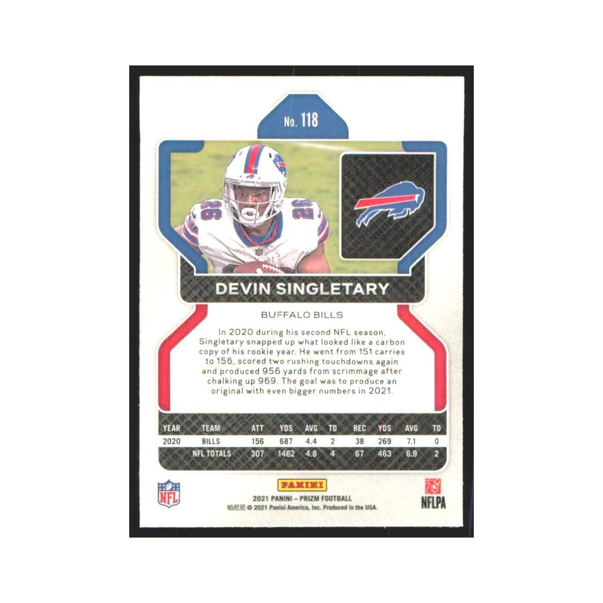 2021 Panini Prizm Devin Singletary Bills #118