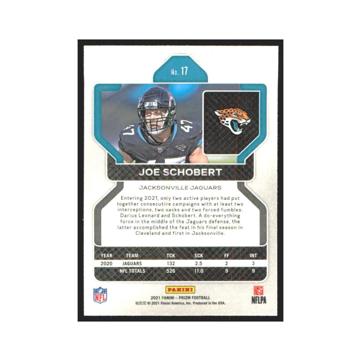 2021 Panini Prizm Joe Schobert Jaguars #17