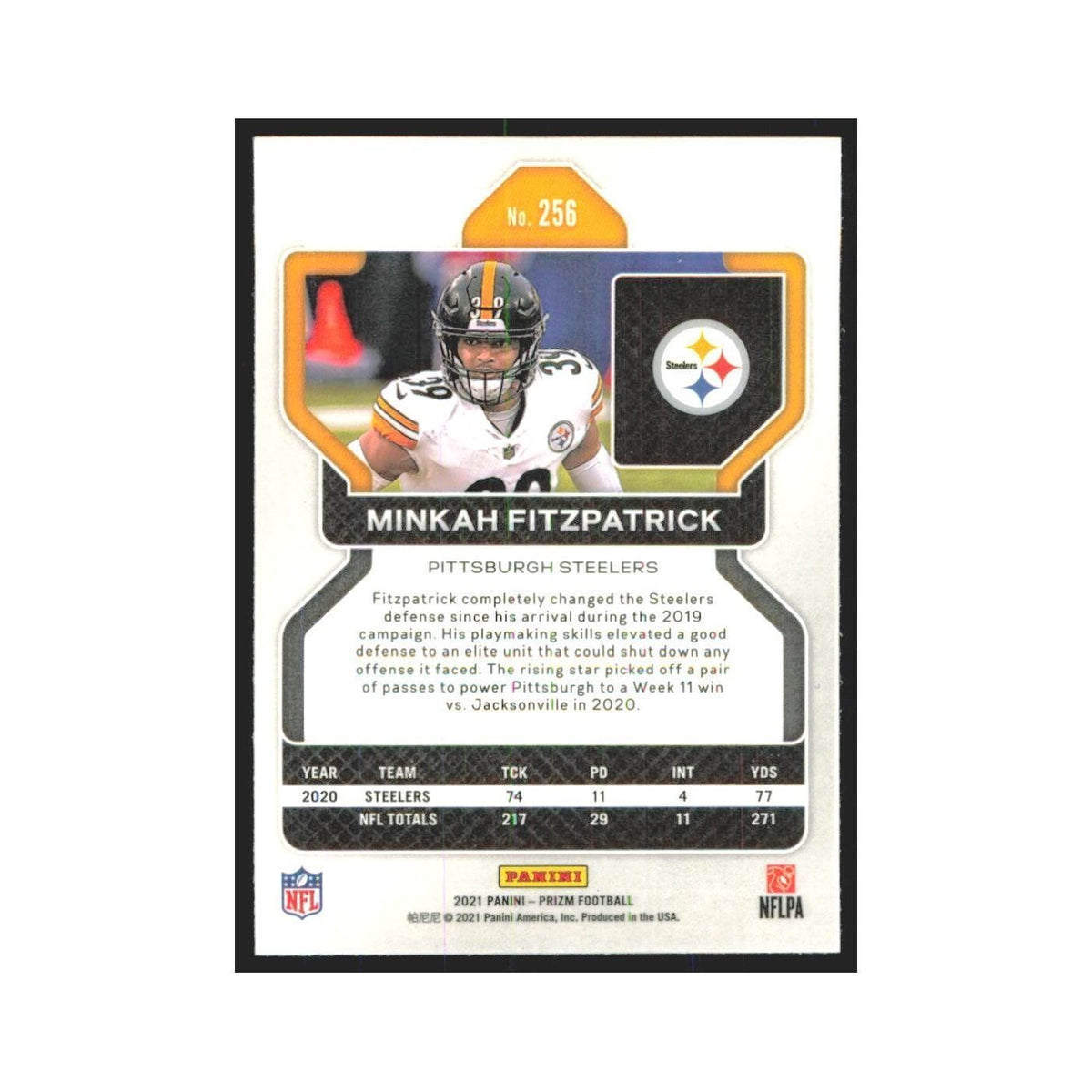 2021 Panini Prizm Minkah Fitzpatrick Steelers #256