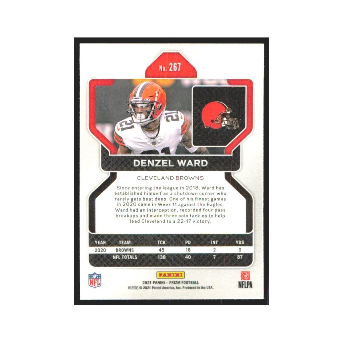 2021 Panini Prizm Denzel Ward Browns #267