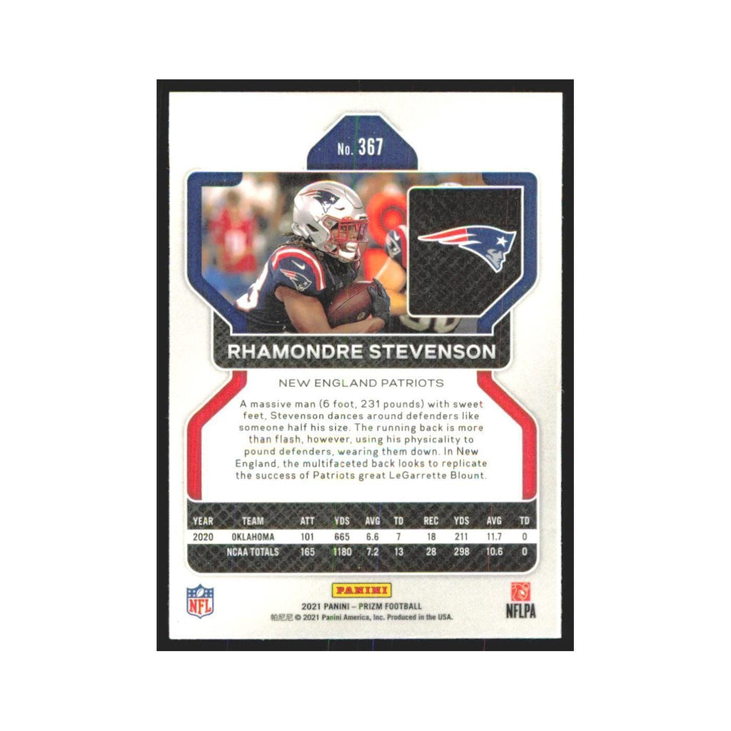 2021 Panini Prizm Rhamondre Stevenson RC Patriots #367
