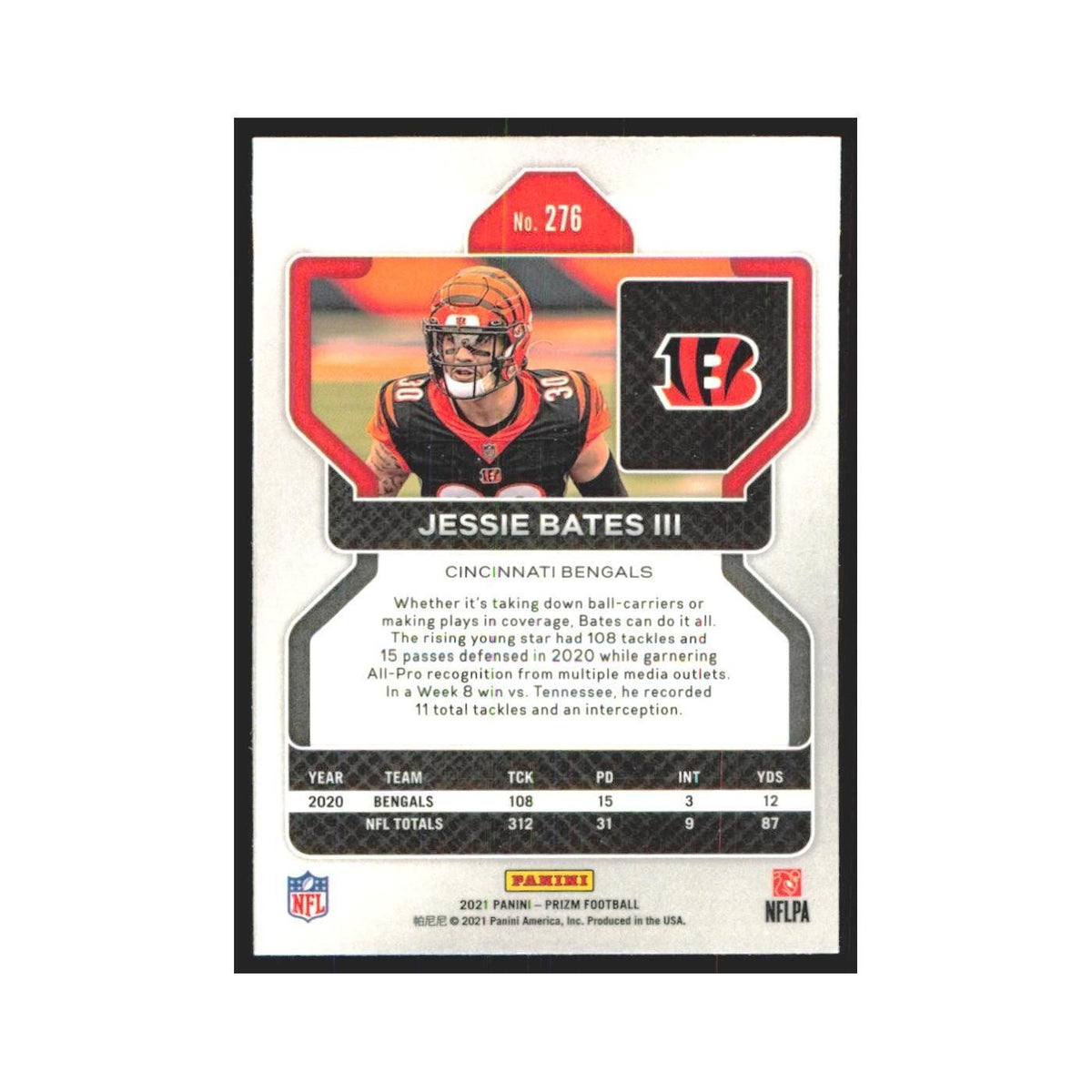 2021 Panini Prizm Jessie Bates III Bengals #276
