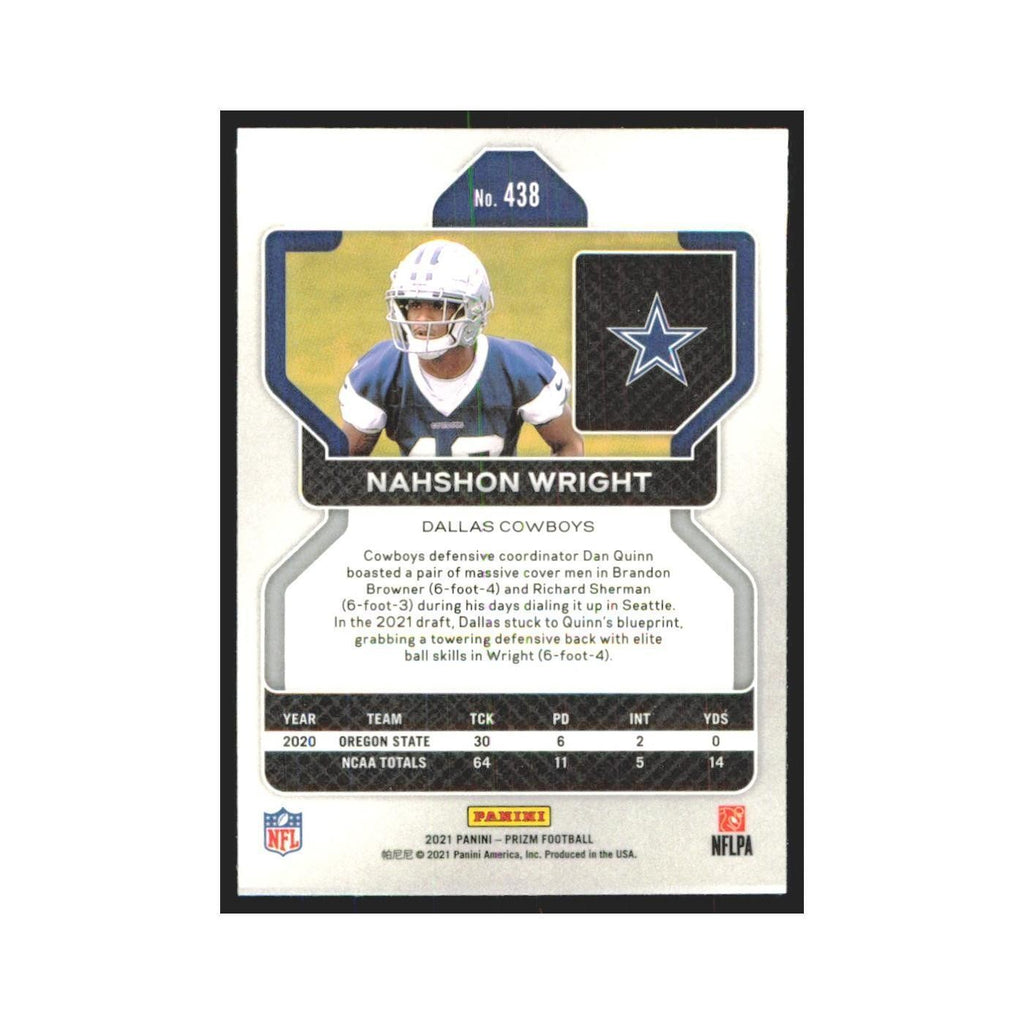 2021 Panini Prizm Nahshon Wright RC Cowboys #438