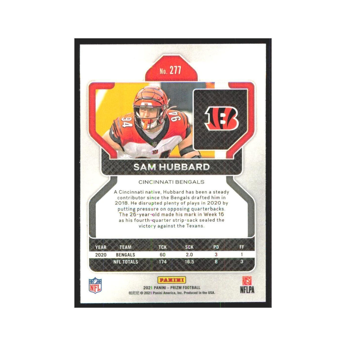 2021 Panini Prizm Sam Hubbard Bengals #277