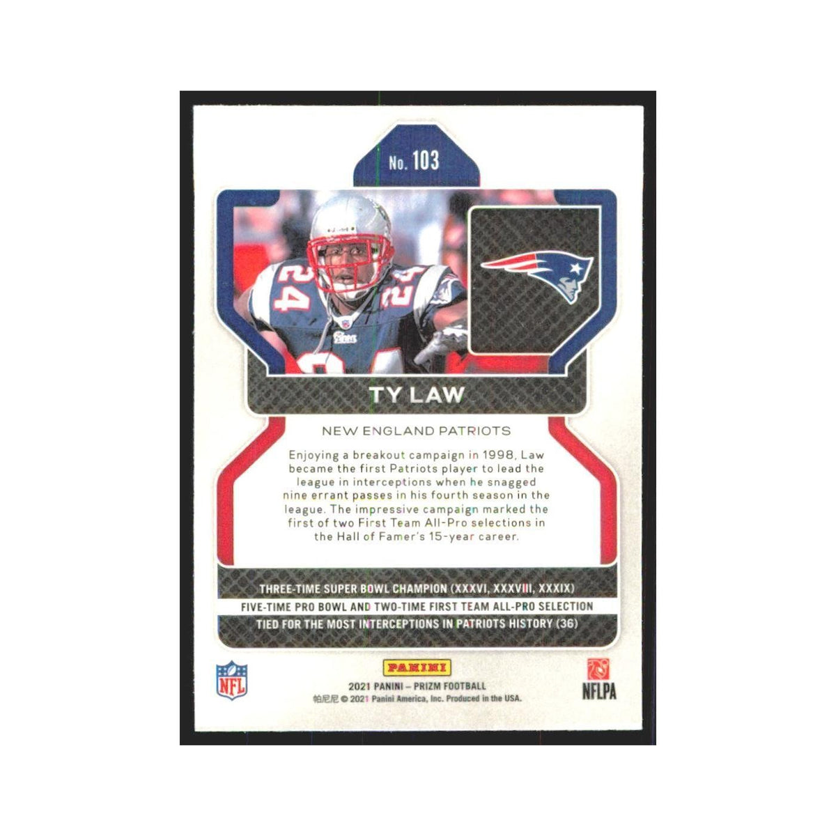 2021 Panini Prizm Ty Law Patriots #103