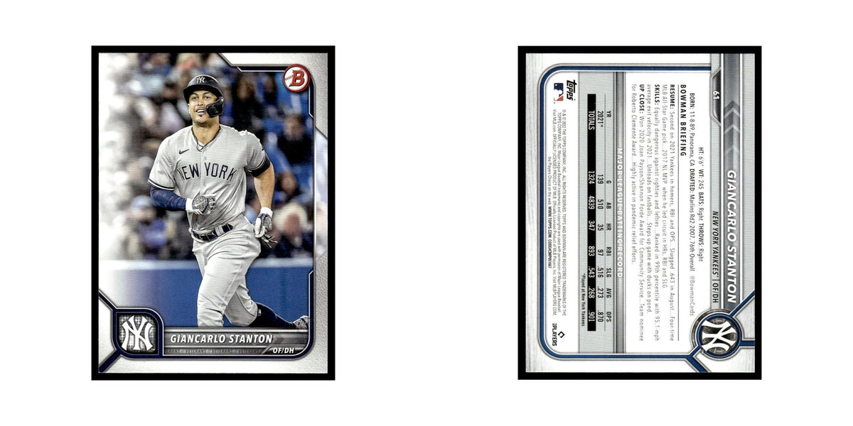 Giancarlo Stanton 2022 Bowman #61 New York Yankees Baseball Card NM