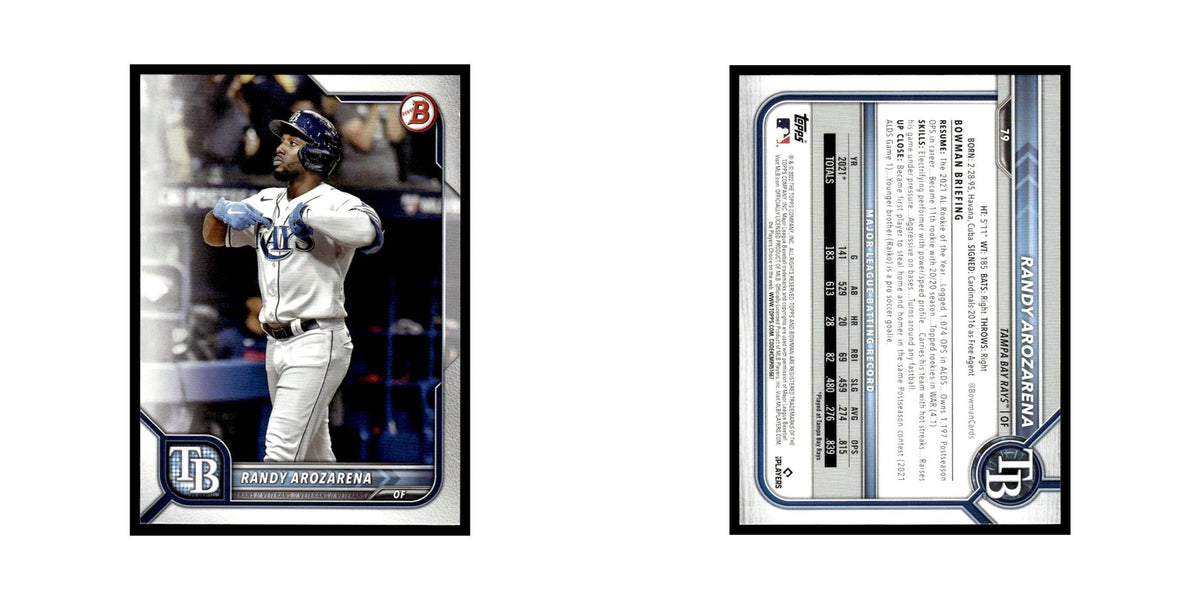 Randy Arozarena 2022 Bowman #79 Tampa Bay Rays Baseball Card NM