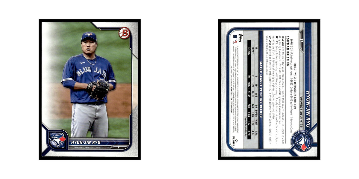 Hyun-Jin Ryu 2022 Bowman #27 Toronto Blue Jays Baseball Card NM