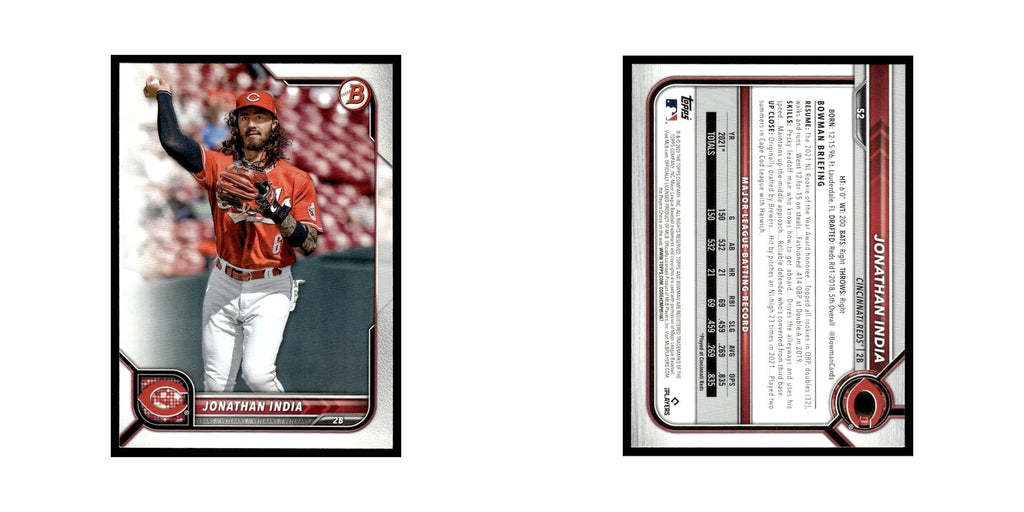 Jonathan India 2022 Bowman #52 Cincinnati Reds Baseball Card NM