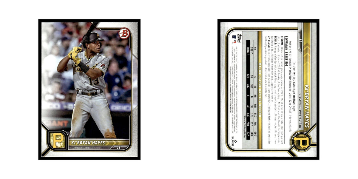 Ke'Bryan Hayes 2022 Bowman #13 Pittsburgh Pirates Baseball Card NM