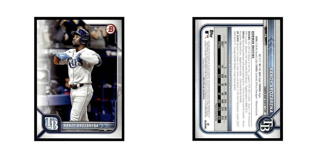 Randy Arozarena 2022 Bowman #79 Tampa Bay Rays Baseball Card NM