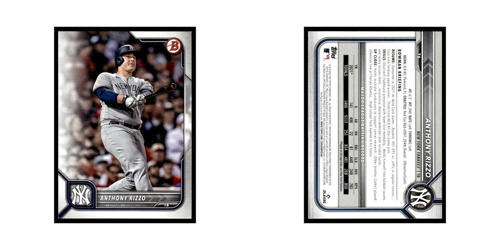 Anthony Rizzo 2022 Bowman #76 New York Yankees Baseball Card NM