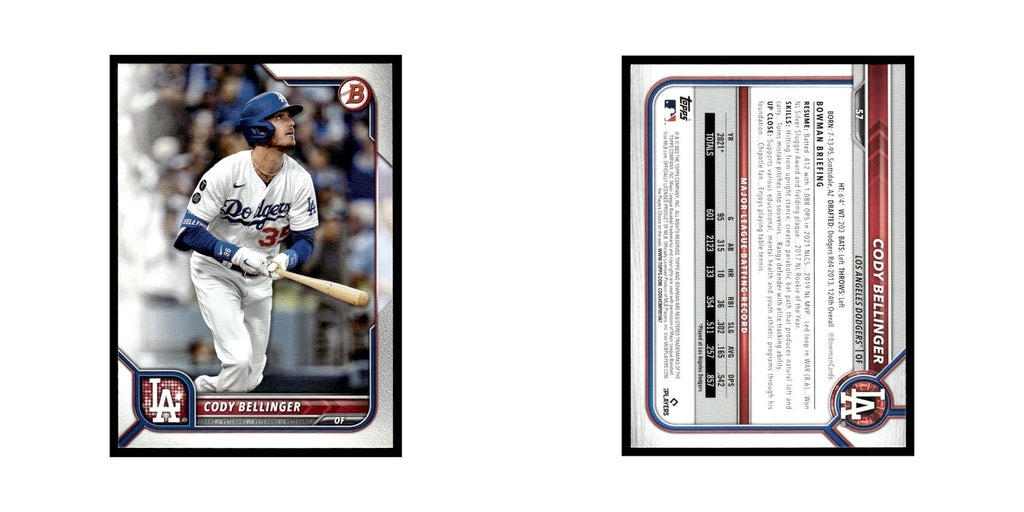 Cody Bellinger 2022 Bowman #57 Los Angeles Dodgers Baseball Card NM