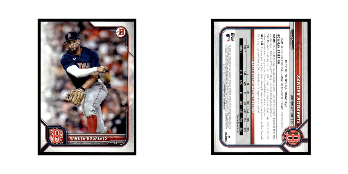 Xander Bogaerts 2022 Bowman #15 Boston Red Sox Baseball Card NM