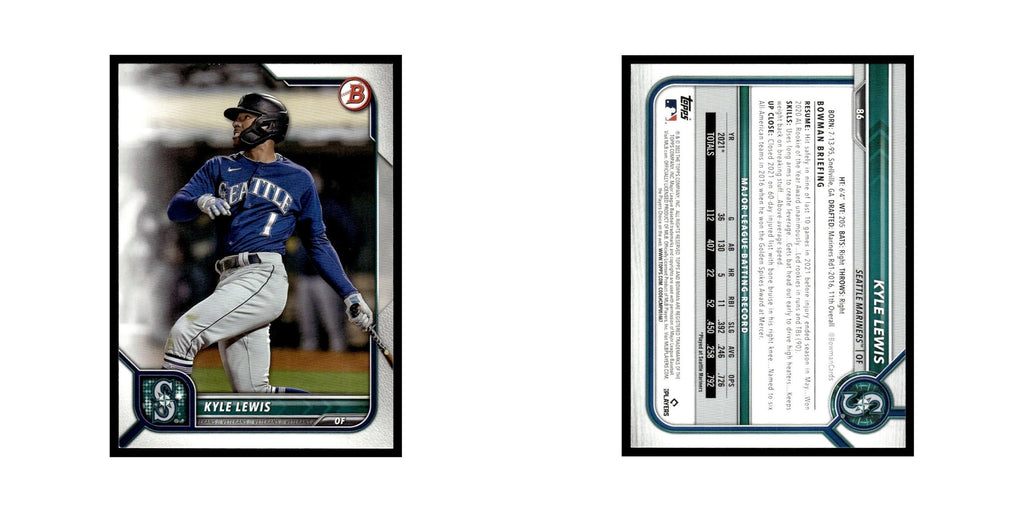 Kyle Lewis 2022 Bowman #86 Seattle Mariners Baseball Card NM